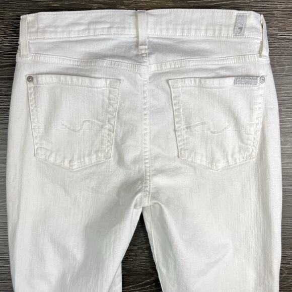 7 For All Mankind Jeans Womens 28x30 Gwenevere White Skinny Stretch Denim - Picture 4 of 11